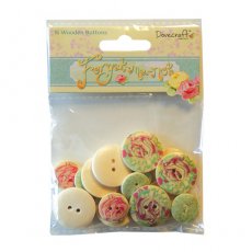 DCWB005 Dovecraft Forget Me Not Wooden Buttons