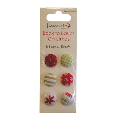 DCXES10 Dovecraft Back to Basics Christmas Traditional ? Fabric Brads