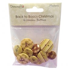 DCXWB002 Dovecraft Back to Basics Christmas Modern ? Wooden Buttons