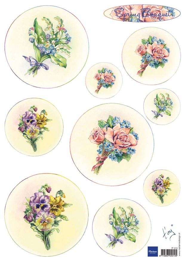 IT574 Obrazki A4 wiosenne bukiety - Bouquet Spring