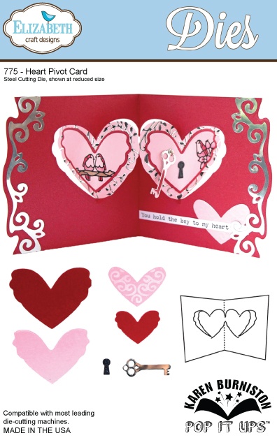775 Wykrojniki Elizabeth Craft Designs - Heart Pivot Card