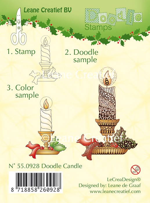 55.0928 Leane Creatief Doodle Clear Stamp - Candle