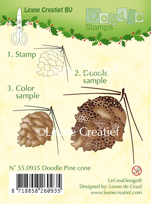 55.0935 Leane Creatief Doodle Clear Stamp - Pine Cone