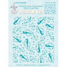 35.1338 Leane Creatief Embossing Background Folder Background Champagne bottles