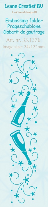 35.1376 Leane Creatief Border Embossing Folder - Border Champagne bottles