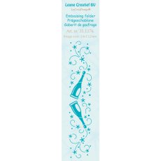 35.1376 Leane Creatief Border Embossing Folder - Border Champagne bottles