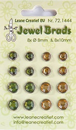 72.1444 Leane Creatief Jewel brads moss green/light gold