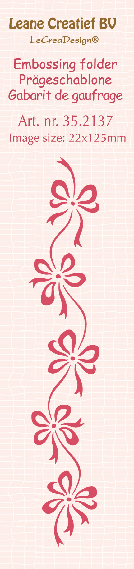 35.2137 Leane Creatief Border Embossing Folder - bows