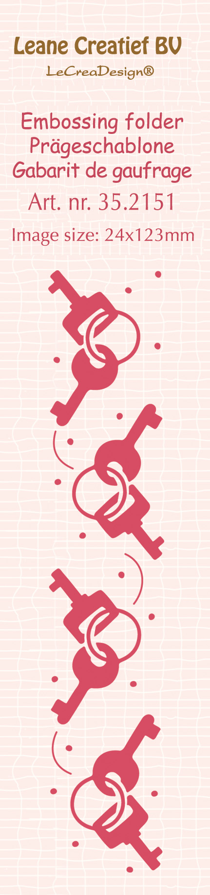 35.2151 Leane Creatief Border Embossing Folder - border keys