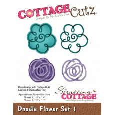 CC-130 CottageCutz Doodle Flowers Set 1