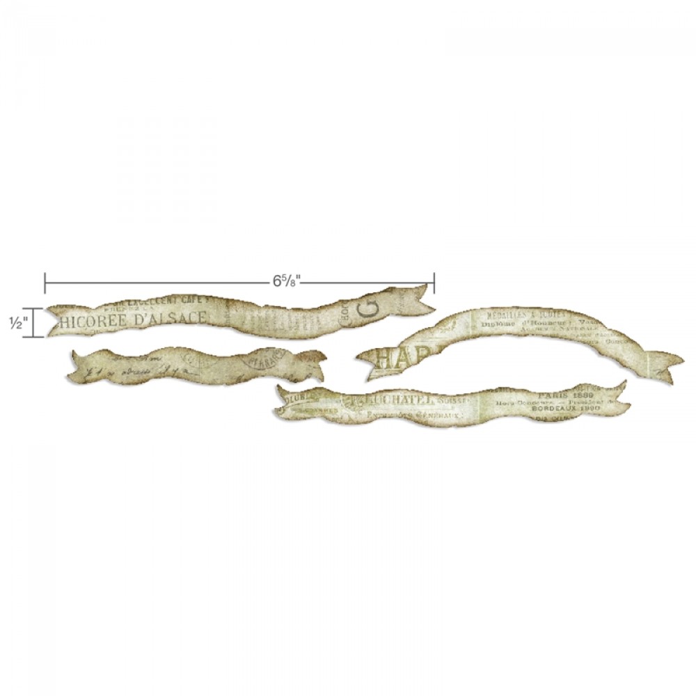 659434 Sizzlits Decorative Strip Die - Tattered Curvy Banners - banerki