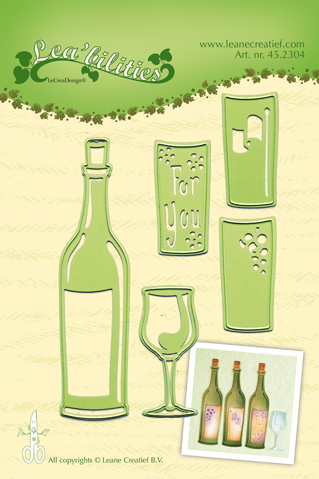45.2304 Wine bottle & glass