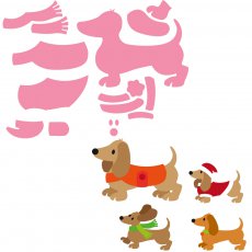 COL1411 New Marianne Design Collectable - Eline's Dachshund (9pcs)