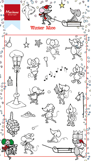 HT1608 Marianne Design Clear Stamp - Winter Mice