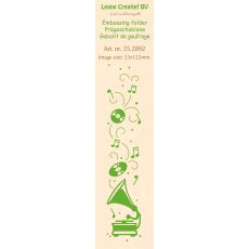 35.2892 Leane Creatief Border Embossing Folder - border gramophone
