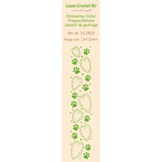 35.2922 Leane Creatief Border Embossing Folder - 35.2922 border Paws&hearts
