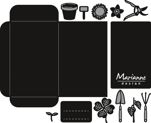 CR1395 Marianne Design Craftable - Seed Pocket & Garden Tools