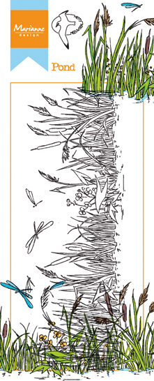 HT1616 Marianne Design Clear Stamp - Hetty's border pond