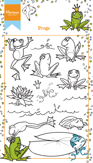 HT1617 Marianne Design Clear Stamp - Hetty's frogs