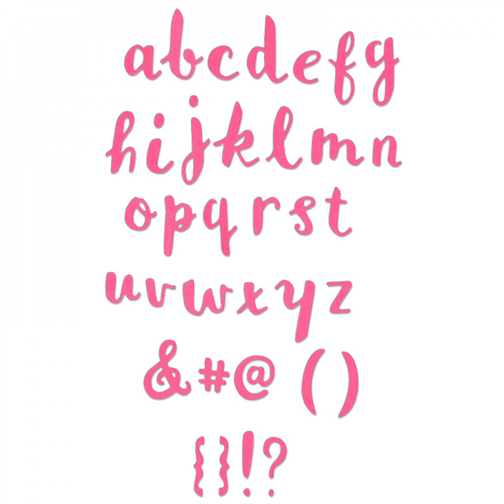 661686 Sizzix Thinlits Die Set 38PK - Brush Lowercase Alphabet