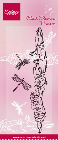 TC0851 New Marianne Design Clear Stamp Tiny's border waterlily