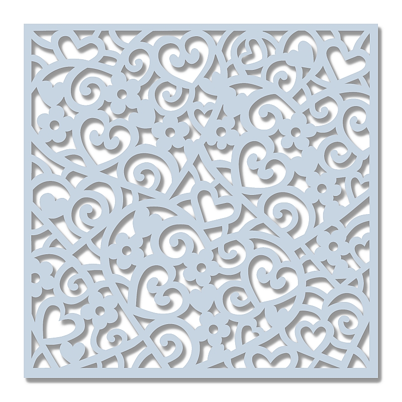 SDST0043 Sweet Dixie Cascading Hearts Stencil
