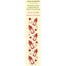 35.3486 Leane Creatief Border Embossing Folder - border  Bottles&Pins