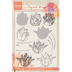 TC0852 New Marianne Design Clear Stamp  Tiny's layered Tulip