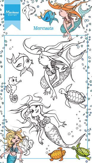 HT1619 Marianne Design Clear Stamp - Hetty's Mermaid