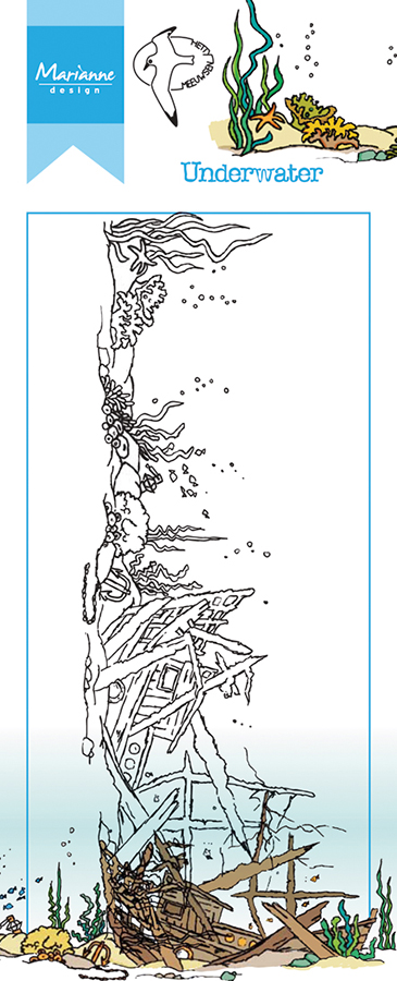HT1620 Marianne Design Clear Stamp - Hetty's Border Underwater