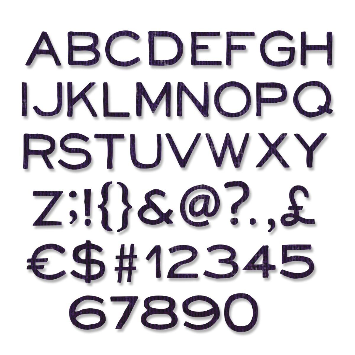 662226 Sizzix Thinlits Die Set 121PK - Alphanumeric, Thin
