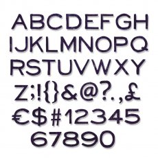 662226 Sizzix Thinlits Die Set 121PK - Alphanumeric, Thin