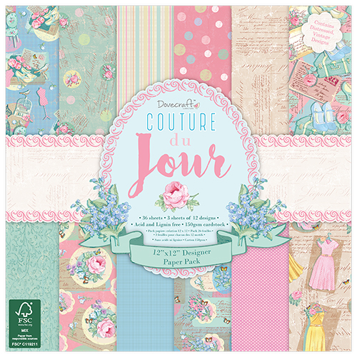 DCPAP038 Dovecraft Couture du Jour 12x12 Paper Pack (FSC)