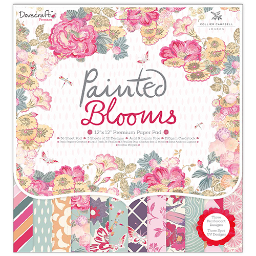 DCPAP049 Dovecraft Painted Blooms 12x12 Paper Pad FSC