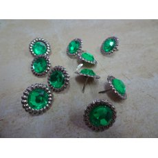 EO-BRADS07 Ćwieki kryształki scalloped zielone