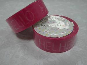 DCWTB003-7 Washi tape- Różowa tasiemka "HELLO"