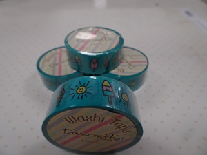 DCWTB004-1 Washi tape- Turkusowa taśma z lodami