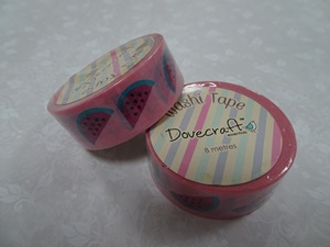 DCWTB004-5 Washi tape- Różowa z arbuzami