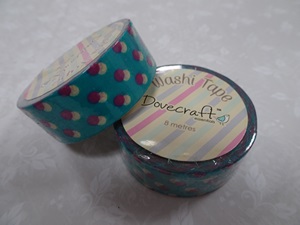 DCWTB004-6 Washi tape- Turkusowa w kropki
