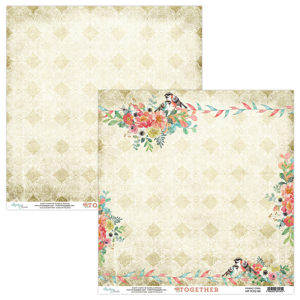MT-TOG-03 Together 03 -MINTAY PAPERS-papier dwustronny 30,5x30,5cm