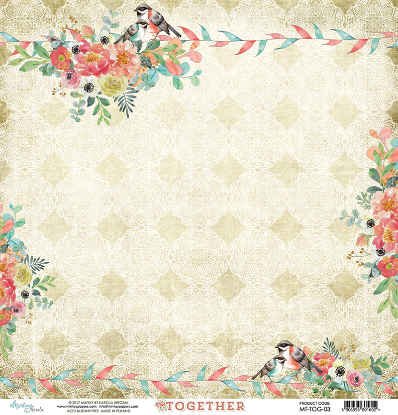 MT-TOG-03 Together 03 -MINTAY PAPERS-papier dwustronny 30,5x30,5cm