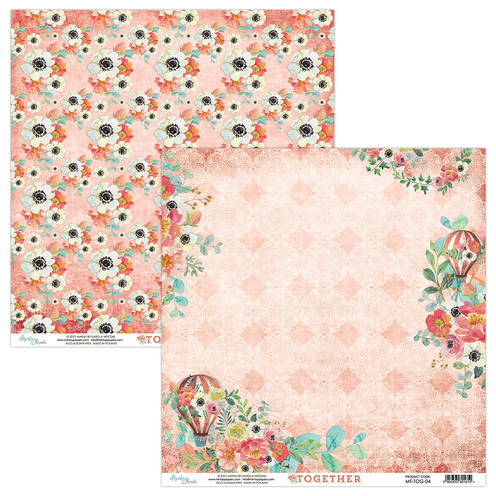 MT-TOG-04 Together 04 -MINTAY PAPERS -papier dwustronny 30,5x30,5cm