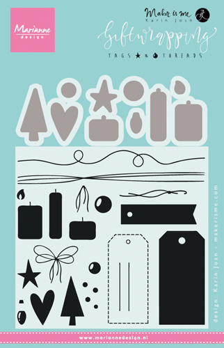 KJ1716 Marianne Design Clear Stamp and dies- tags