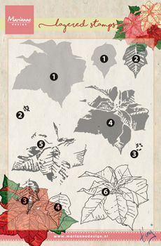 TC0859 New Marianne Design Clear Stamp Tiny's Poinsettia