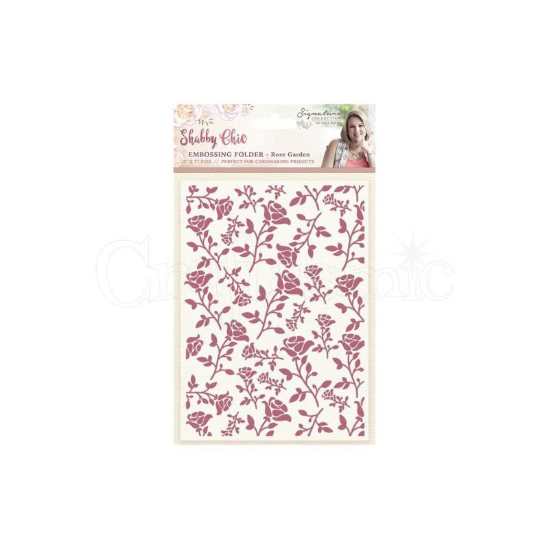 S-SC-EF5-RGARD Sara Signature Collection - Shabby Chic 5 x 7 Embossing Folder - Rose Garden