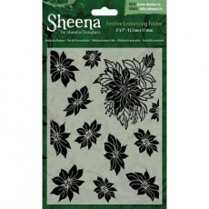SD-XEF-POIN Sheena Douglass 5x7 Xmas Folder - Poinsettia 