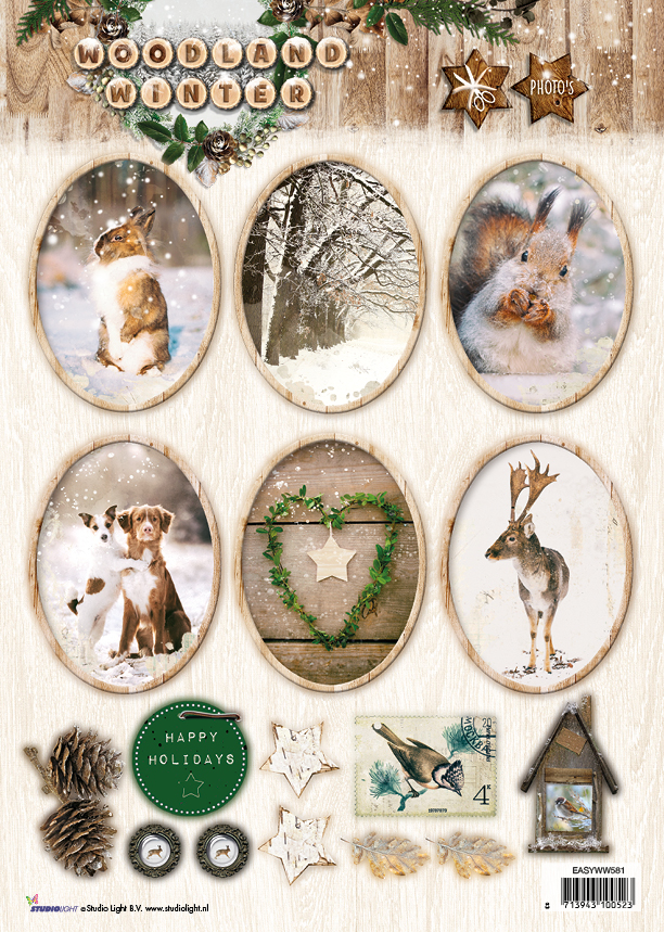 EASYWW581 - Arkusz A4 elementy StudioLight - Woodland Winter