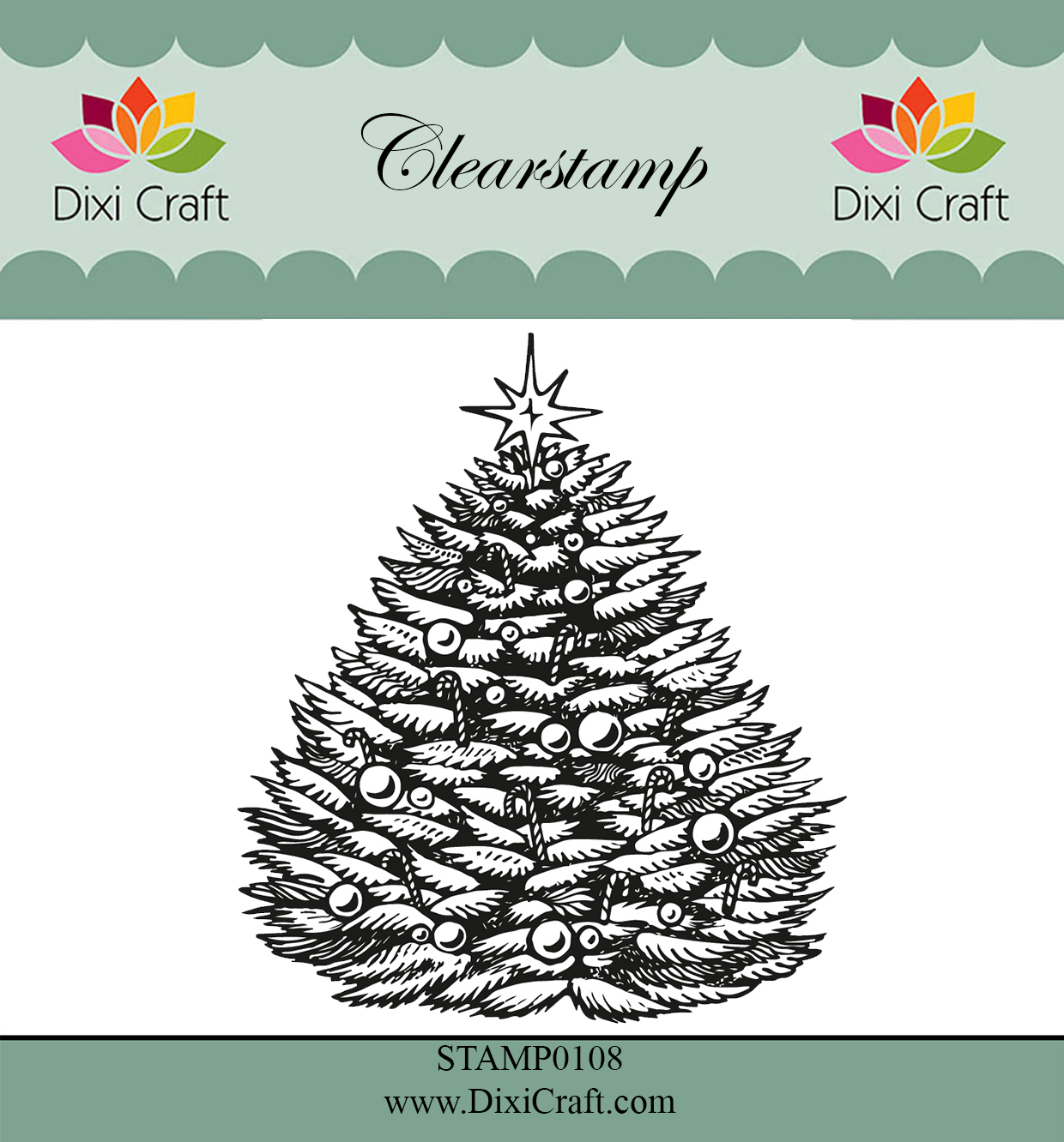 STAMP0108 Stempel Dixi Craft - choinka z gwiazdką