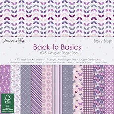 DCPAP030 - Dovecraft - Zestaw papierów 15x15 Back to Basics- Berry Blush 