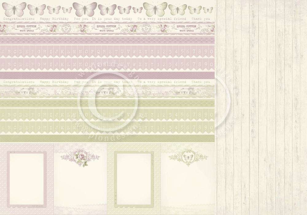 PD8211 Papier dwustronny 30,5x30,5cm-Where the Roses Grow-Borders